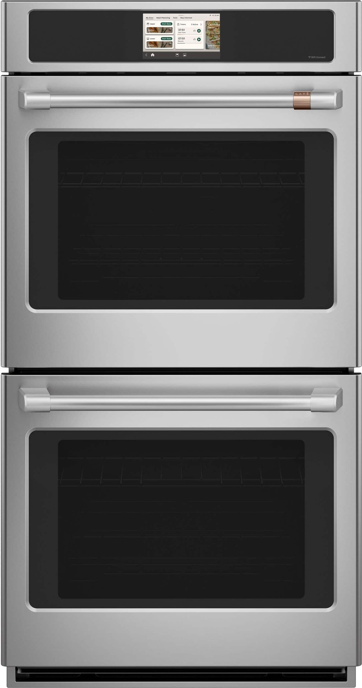 Café - 30" Smart Built-In Double Electric True European Convection Wall Oven with Air Fry and Precision Cooking Modes - Stainless Steel