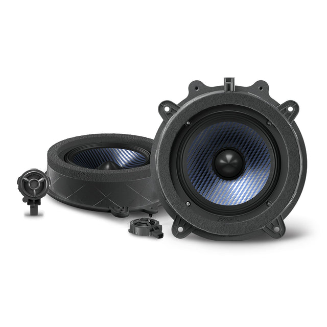 Front. Alpine - Alpine EV-65CF-T - 6.5" Component Front Door Speaker Set Compatible with 17-24 Model 3 & 20-24 Model Y - Black/Gray.