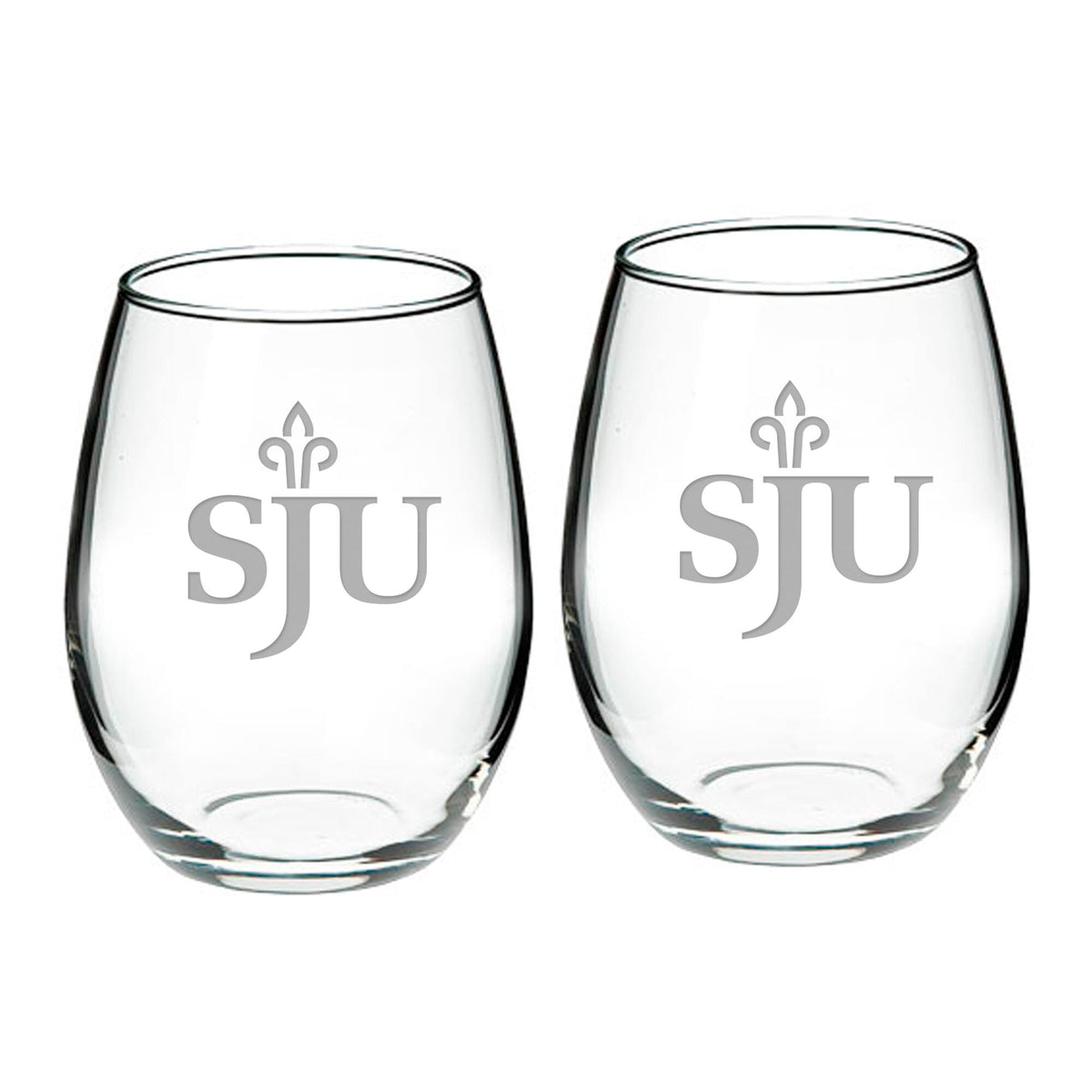 Jardine - Saint Joseph's Hawks 21oz. 2-Piece Stemless Wine Glass Set - Multicolor