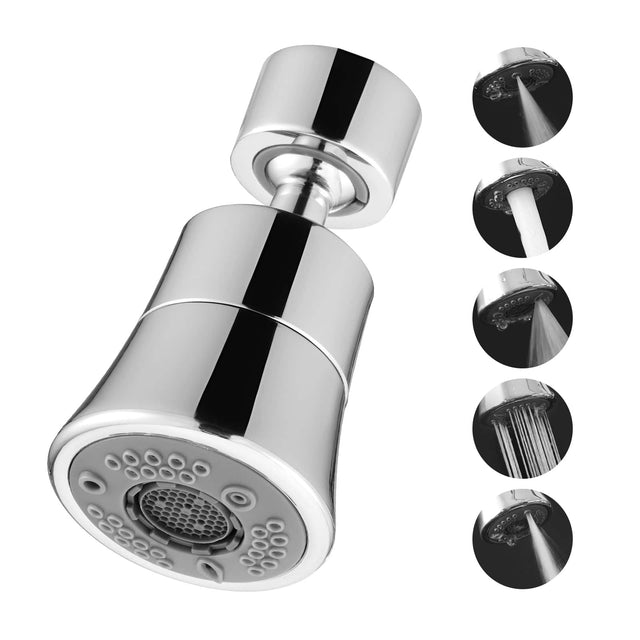 Front. VEVOR - Faucet Aerator, 360° Swivel Kitchen Sink Aerator, 5-Function 5-Flow Sink Sprayer Attachment,for 15/16 inch Female Thread - Silver.