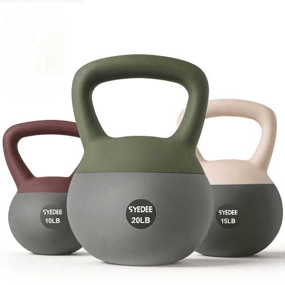 Syedee - Soft Kettlebell Set –10lbs, 15lbs, 20lbs Anti-Slip Grip & Wide Handle Design,Soft Kettlebell set, Gentle Floor-Friendly - Mix