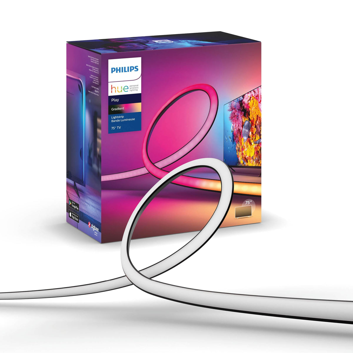 Philips - Hue 75" Play Gradient Lightstrip - White and Color Ambiance
