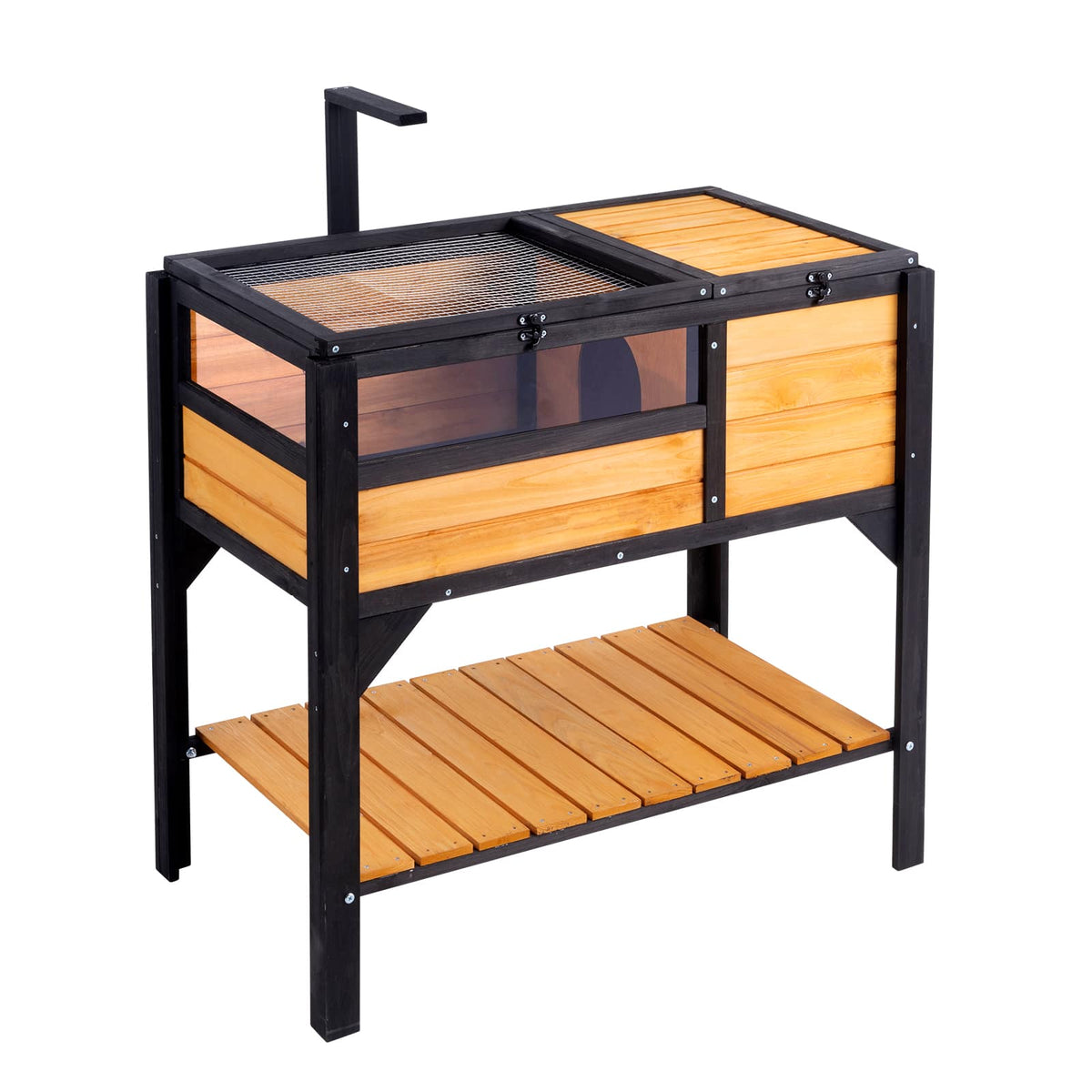 VEVOR - Tortoise Habitat, Wooden Tortoise House Indoor & Outdoor, Tortoise Enclosure with Light Stand