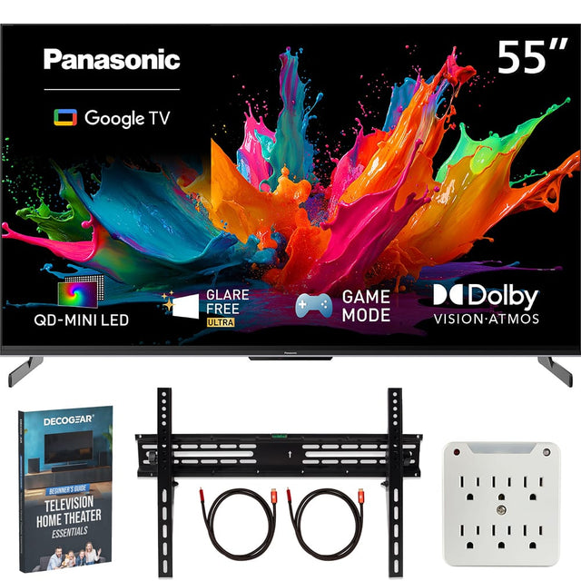 Panasonic  
55"  
Google TV  
QD-MINI LED  
GLARE FREE ULTRA  
GAME MODE  
Dolby VISION-ATMOS  
France  
DECOGEAR  
BEGINNER'S GUIDE TELEVISION HOME THEATER ESSENTIALS