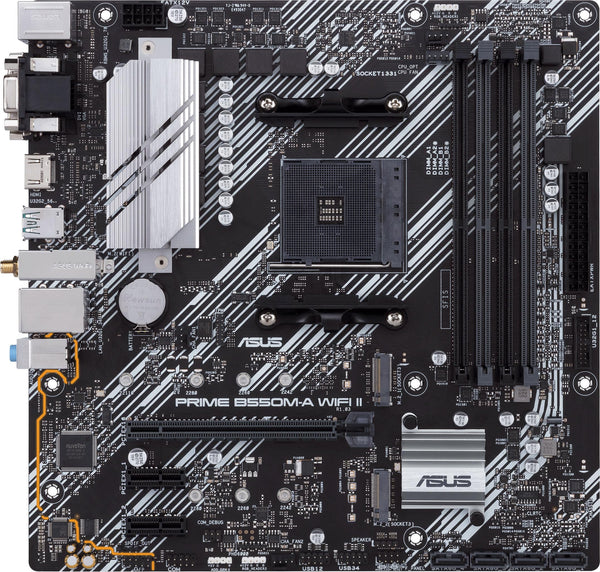 ASUS - PRIME B550M-A WIFI II (Socket AM4) AMD B550 Micro ATX DDR4 Wi-Fi 6 Motherboard - Black