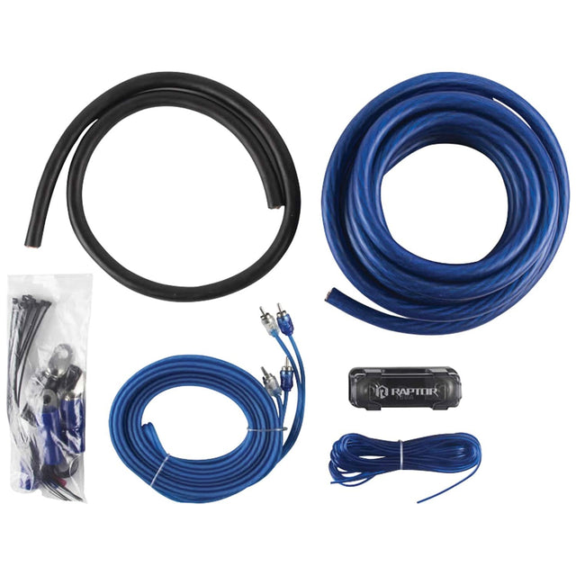 Front. RAPTOR - Bulk Series R2 1/0-Gauge Amp Installation Kit - Blue.