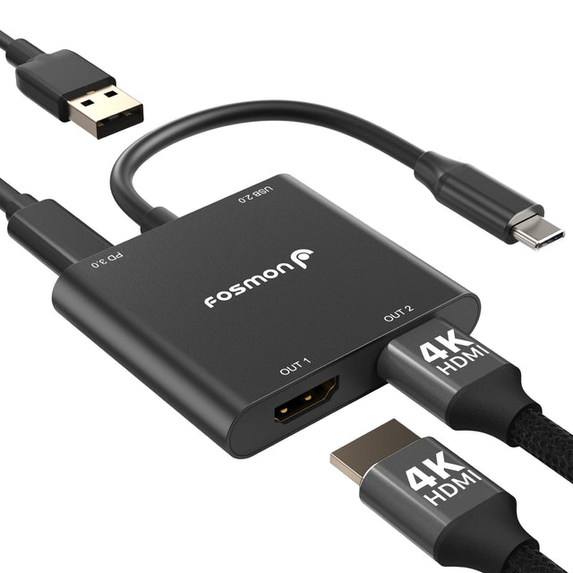 2.0 USB PD3.0  
3 PD 3.0  
Fosmon  
1 OUT 2 OUT  
4K HDMI  
4K HDMI