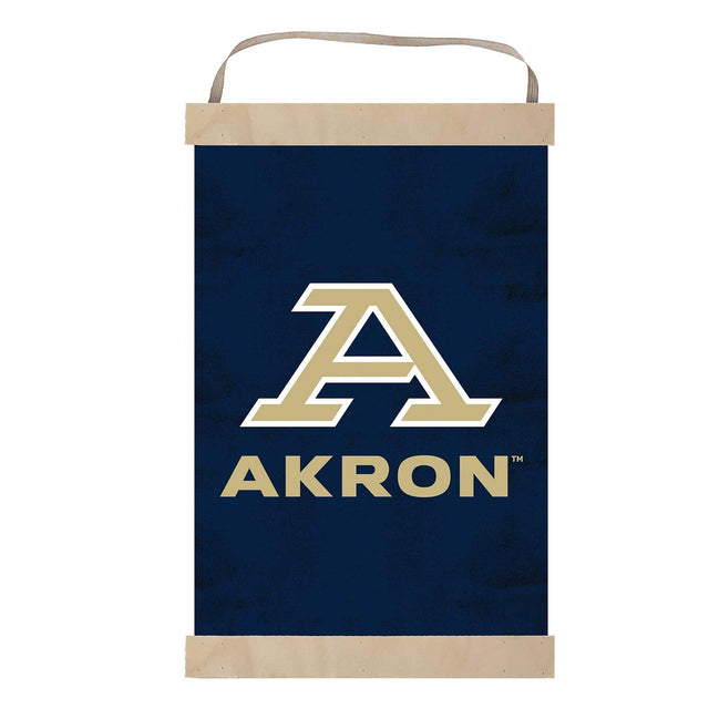 Front. Jardine - Akron Zips Reversible Retro Logo Banner Sign - Navy.