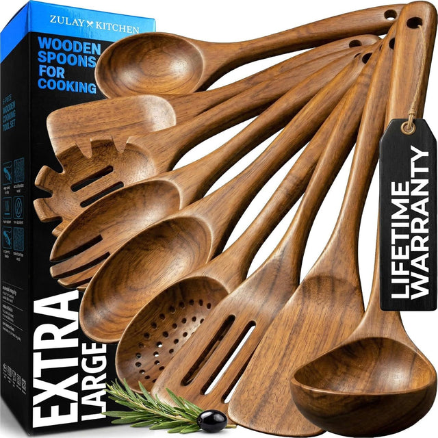 ZULAY x KITCHEN WOODEN SPOONS FOR COOKING - WOODEN COOKING SET

EXTRA LARGE

LIFETIME WARRANTY