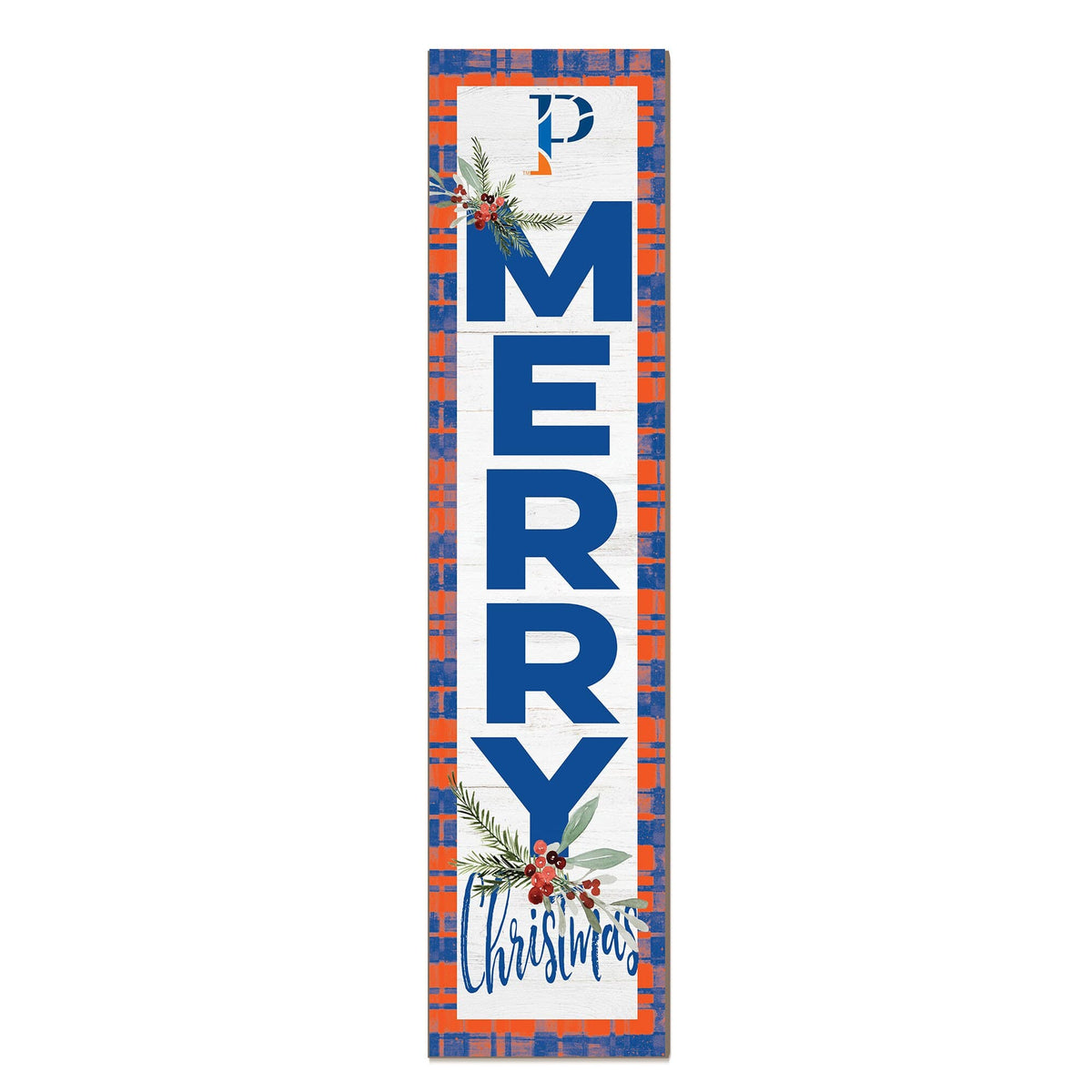 Jardine - Wisconsin-Platteville Pioneers 12'' x 48'' Outdoor Merry Christmas Leaner - White