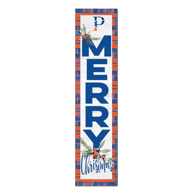 Front. Jardine - Wisconsin-Platteville Pioneers 12'' x 48'' Outdoor Merry Christmas Leaner - White.