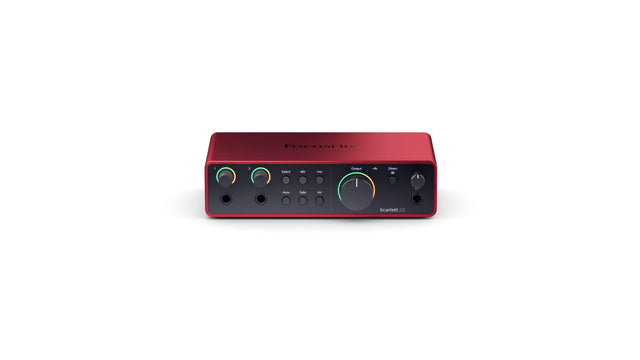 Front. Focusrite - Scarlett 2i2 4th Generation Audio Interface - Red.