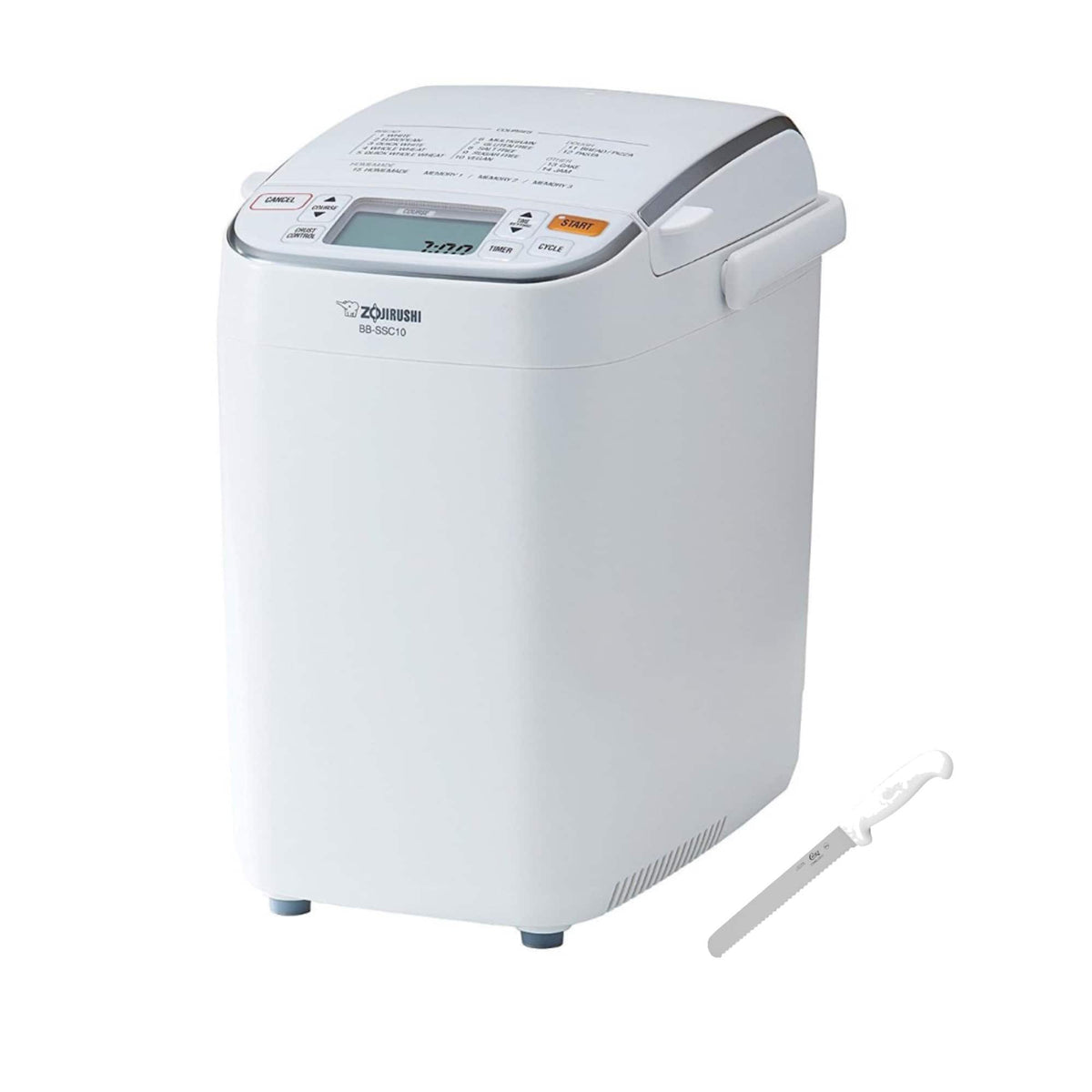 Zojirushi - BB-SSC10 Home Bakery Maestro Breadmaker with Knive Bundle - White