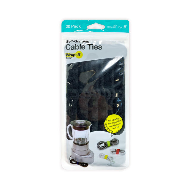 20 Pack 10pc 5" Self-Gripping Cable Ties Wrap-It Storage Bear Hus Like - say botatte They when cord even.