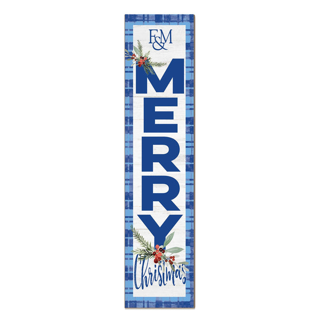Front. Jardine - Franklin & Marshall Diplomats 12'' x 48'' Outdoor Merry Christmas Leaner - White.