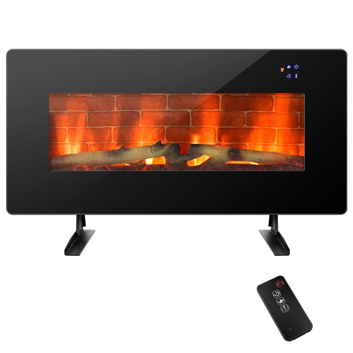 Costway - 36" Electric Fireplace Wall Mounted & Freestanding Heater Remote Control 1500W - Black