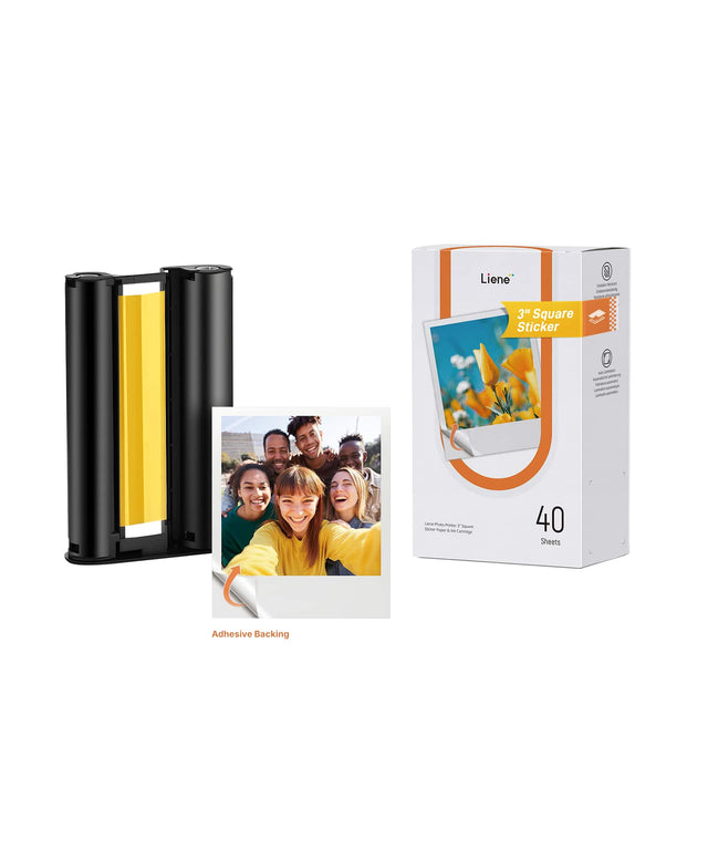 Liene - 3" Square Sticker - 40 Sheets Adhesive Backing