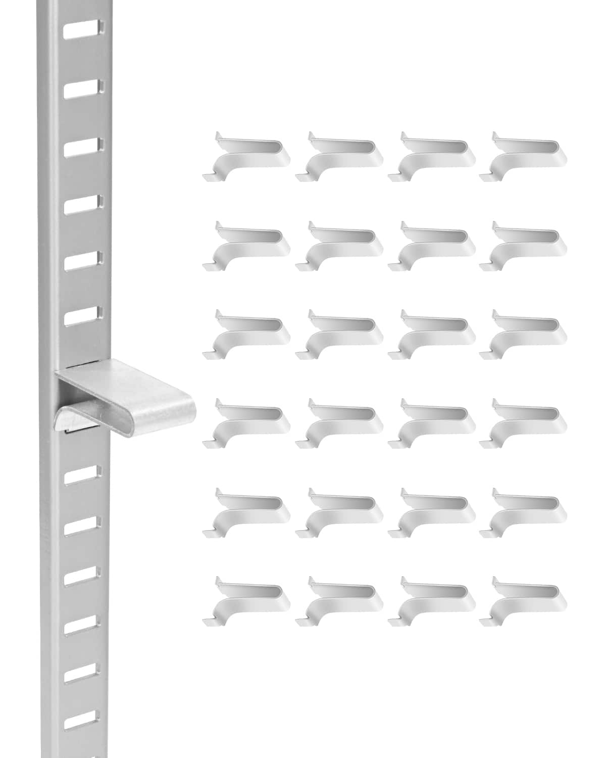 VEVOR - Shelf Clips, 40 Pack, Adjustable Steel Pilaster Shelf Clips Support for Metal, Wood, Glass Shelves - Zinc-Plated