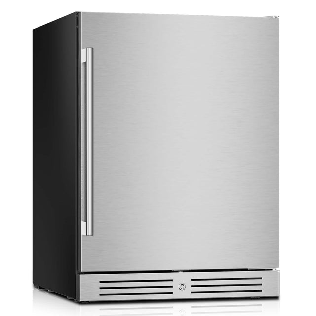Front. Yeego - 24 inch Beverage Refrigerator, 160 Cans Beverage Fridge , Stainless Steel Indoor/Outdoor Refrigerator - Stainless Steel.