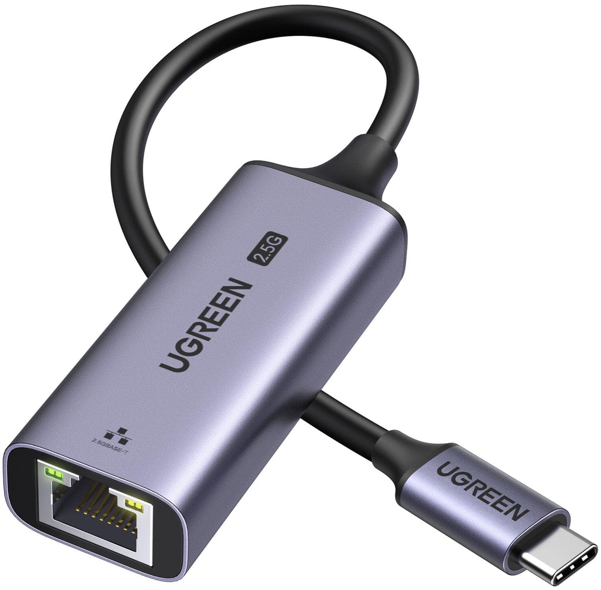UGREEN - USB C to Ethernet Adapter 2.5G, Network Adapter Compatible for NAS, MacBook Air/Pro, XPS, iPhone 17 Pro/Max - Space Gray
