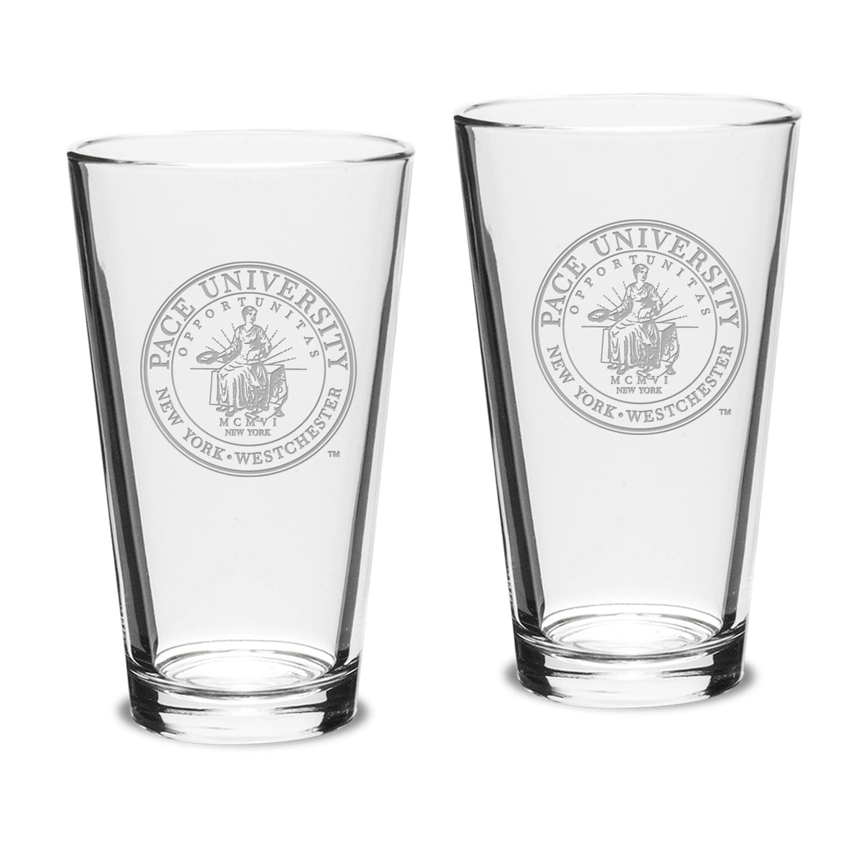 Jardine - Pace University Setters 16oz. 2-Piece Classic Pub Glass Set - Multicolor