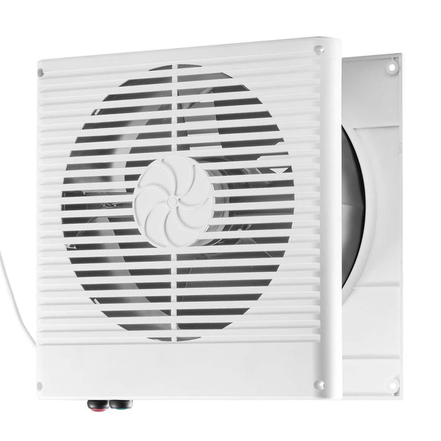 Front. VEVOR - 7.5-Inch Room to Room Fan, Through Wall Fan with AC Motor & Bi-directional Adjustable Wind, 180 CFM Ventilation Quiet - Silver.