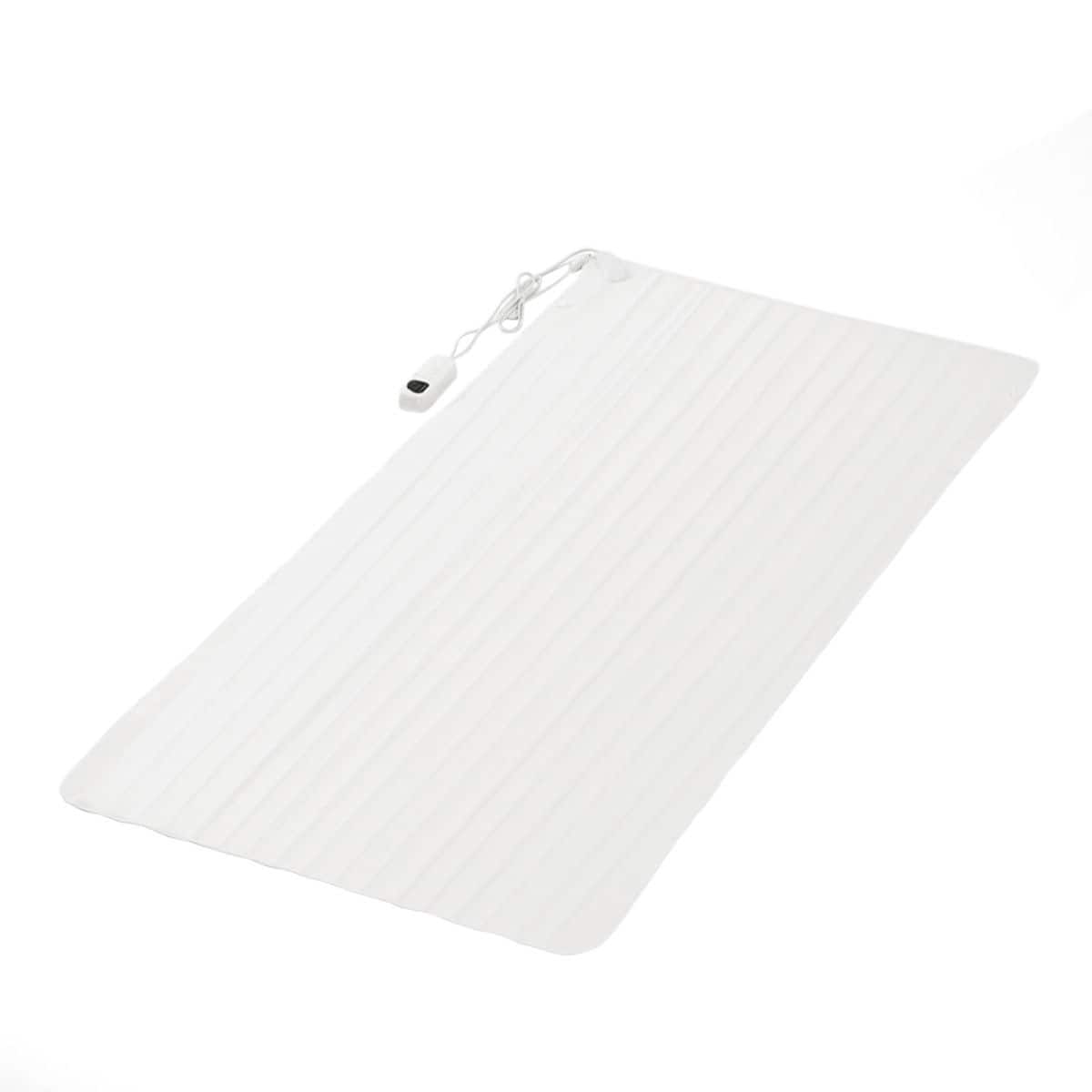 Costway - Heated Mattress Pad Low-Voltage 5 Temperature Modes 8H Timer UL Twin Size - White