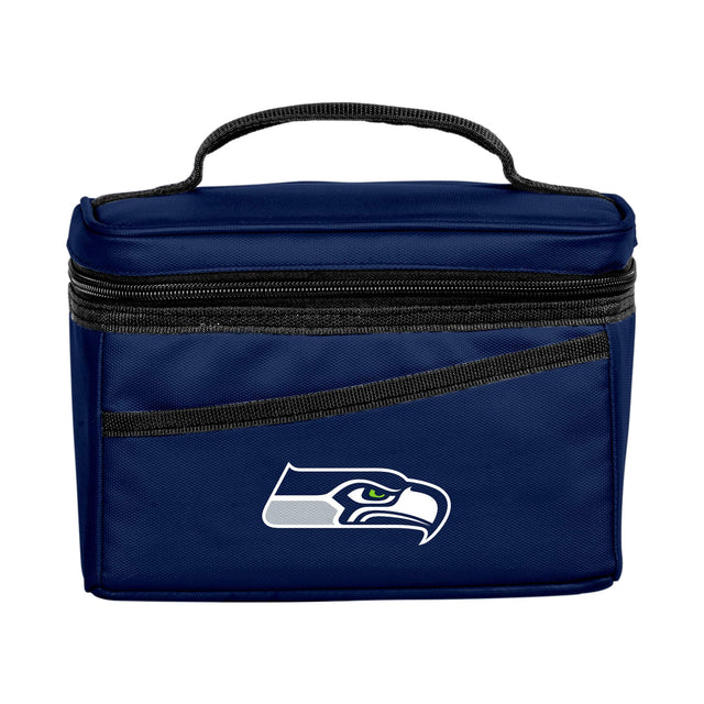 Front. Logo Brands - Seattle Seahawks 6-Can Flex Cooler - Navy.