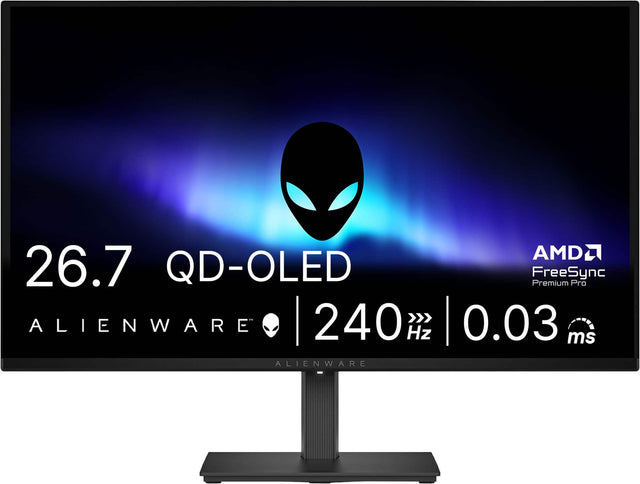 26.7 QD-OLED  
FreeSync Premium Pro  
240 Hz  
0.03 ms  
ALIENWARE