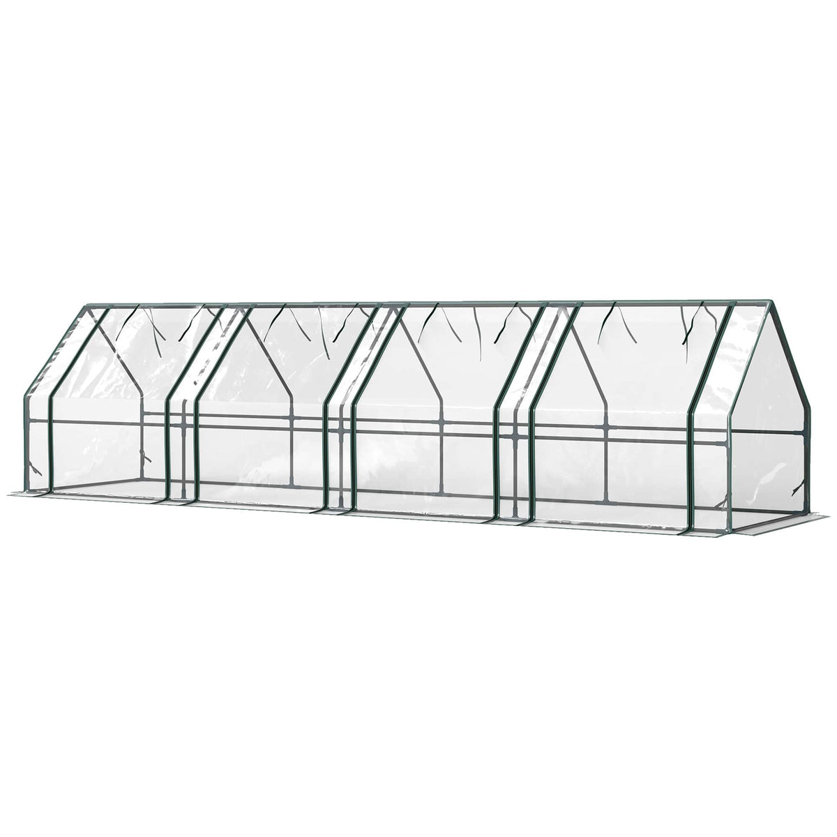 Outsunny - Mini Greenhouse, Outdoor Garden with Large Zipper Doors and Water/UV PVC Cover - Clear