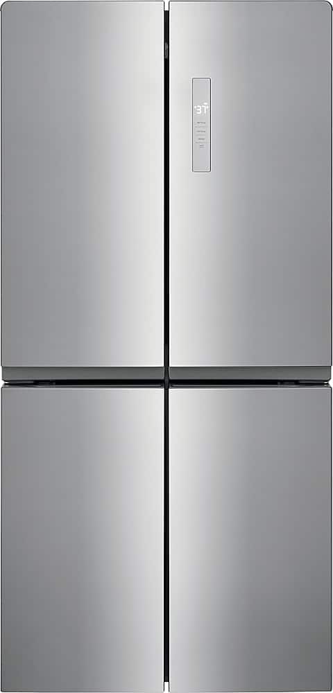 Frigidaire - 33 in. Wide 17.4 Cu. Ft. 4-Door French Door Refrigerator - Fingerprint-Resistant Stainless Steel Look