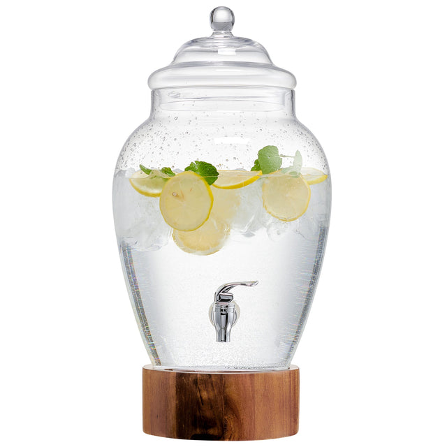 Front. American Atelier - Madera Glass Beverage Dispenser 3 GAL - Clear.