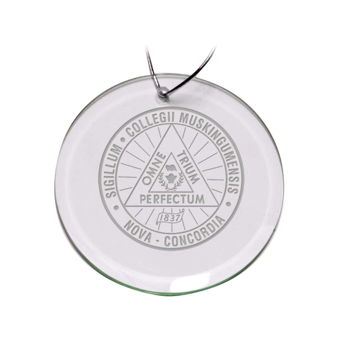 Jardine - Muskingum Muskies Team Logo 3'' Round Glass Ornament - Multicolor