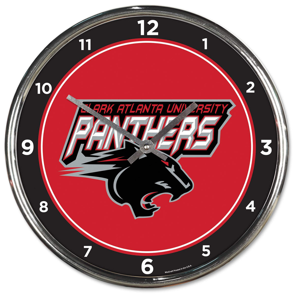 WinCraft - Clark Atlanta University Panthers 12.75" Chrome Wall Clock - Multicolor