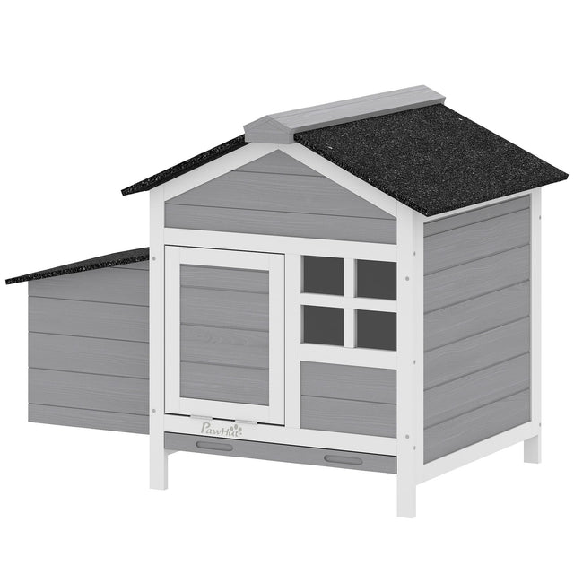 Front. Pawhut - Chicken Coop Outdoor with Nesting Box, Pull-Out Metal Tray, for 1-2 Chickens, Rabbits, Ducks - Gray.