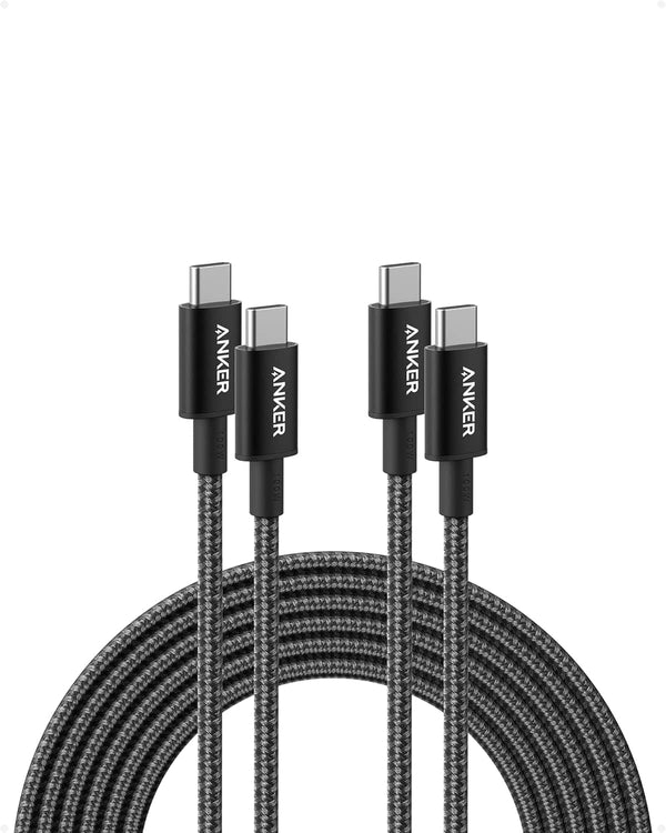 Anker - USB C to USB C Cable (10FT, 2Pack), Type-C 100W Charger Cord - Black