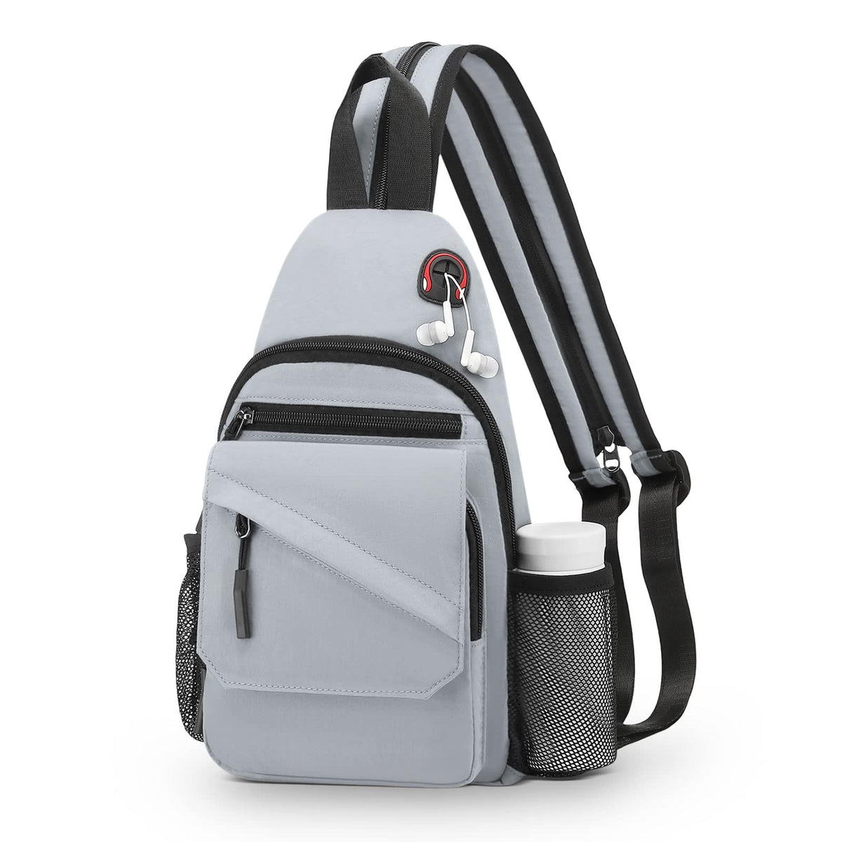 Unique Bargains - Small Crossbody Bag Casual Sling Bag Convertible Backpack 3-in-1 Anti-Theft Shoulder Bag Trendy Daypack for Travel - Light Gray