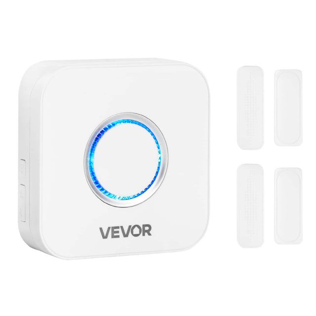 Front. VEVOR - Door Chime, DC 12V, Wireless Door Open Contact Sensor Alarm Chime with 656 ft Range, 58 Chimes & 5 Adjustable Volume - White.