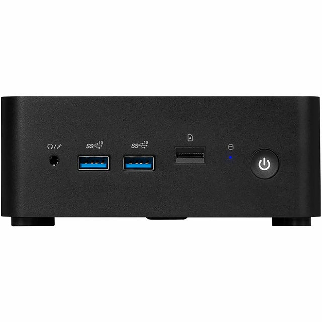 Front. MSI - Cubi NUC AI Desktop - Intel Core Ultra 7 - 32GB Memory - 1TB SSD - Black.