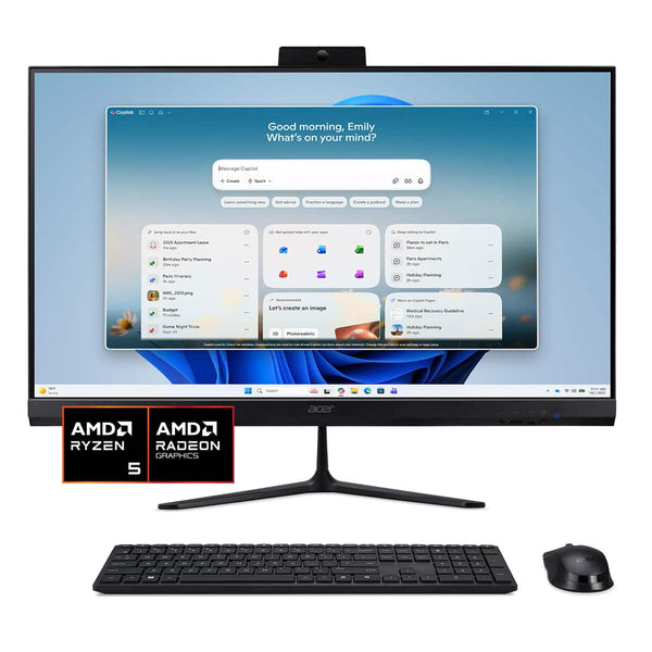 Acer - Aspire C27B AIO Desktop - 27" Full HD 144Hz Display 2k- AMD 10 Series - 16GB Memory - Storage 512GB SSD - Black