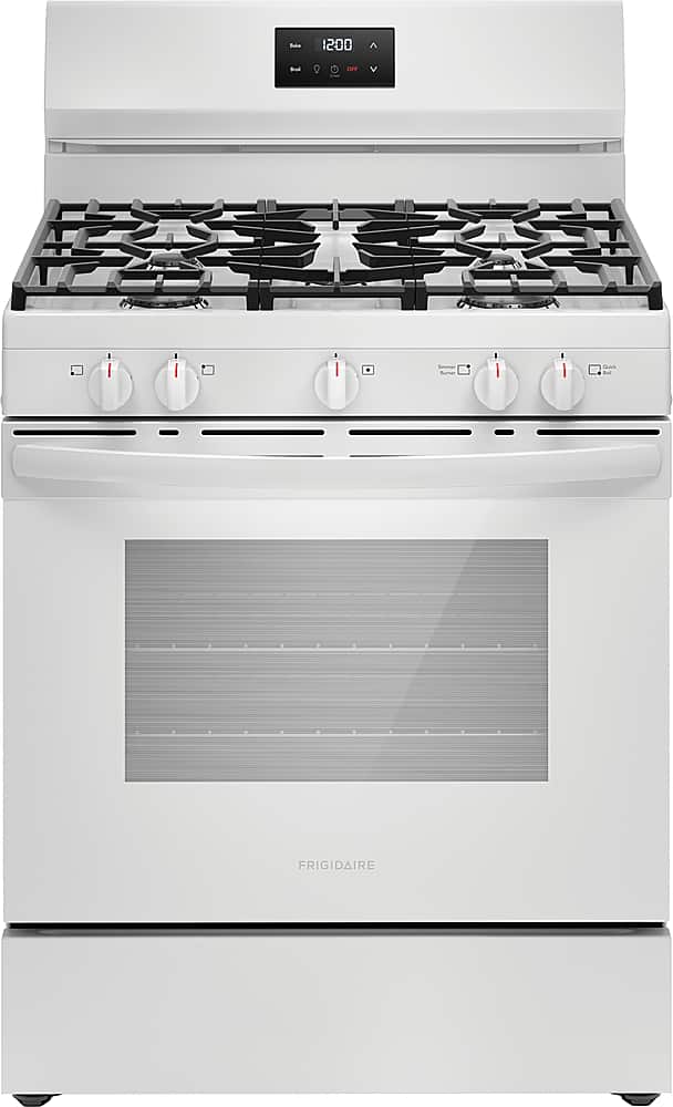 Front. Frigidaire - Frigidaire 5.1 Cu. Ft Freestanding Gas Range with Quick Boil Burner - White.