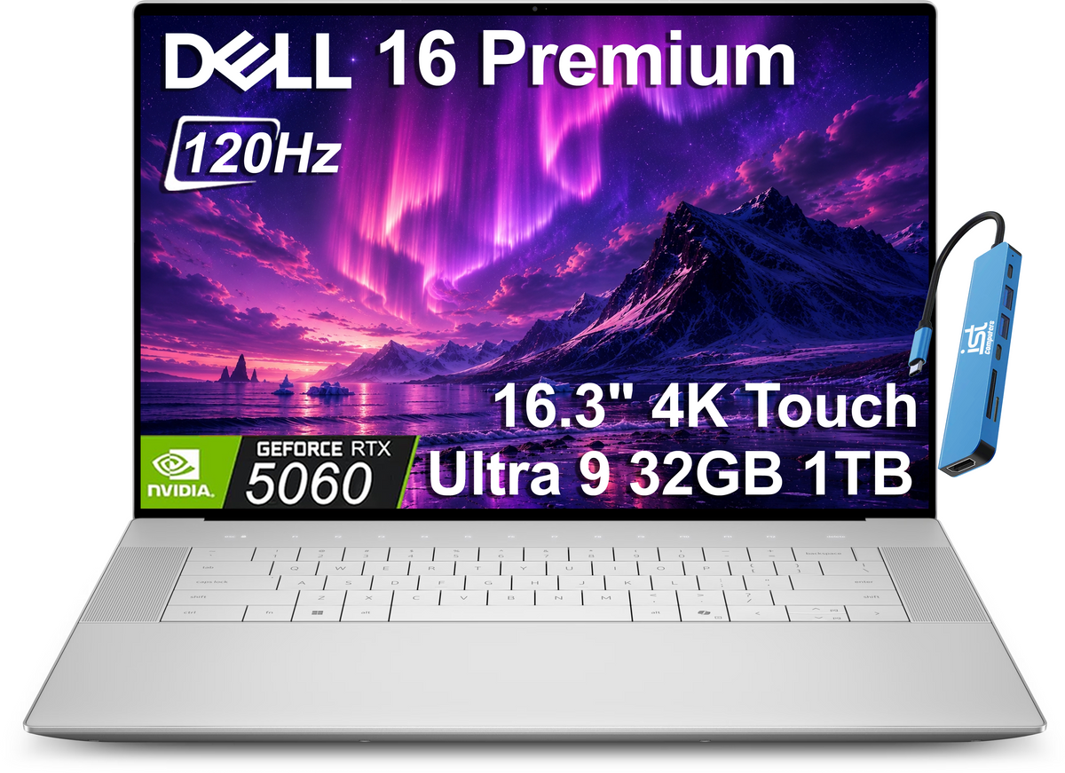 Dell - Upgraded - XPS 16 - 16 Premium - 16.3" 4K 120Hz Touch Laptop - Intel Core Ultra 9 285H 2025 - NVIDIA RTX 5060 - 32GB RAM - 1TB SSD - Platimun