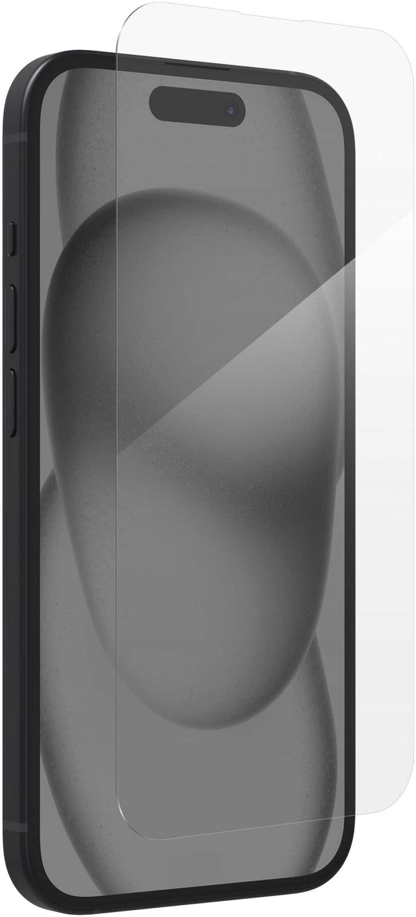 ZAGG - Glass+ Defense Screen Protector for Apple iPhone 15 - Clear