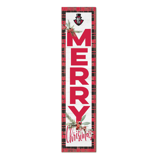 Front. Jardine - Austin Peay State Governors 12'' x 48'' Outdoor Merry Christmas Leaner - White.