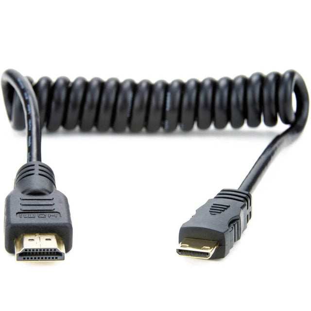 Front. Atomos - Atomos 11.81"/30cm Coiled Mini HDMI to Full HDMI Cable.