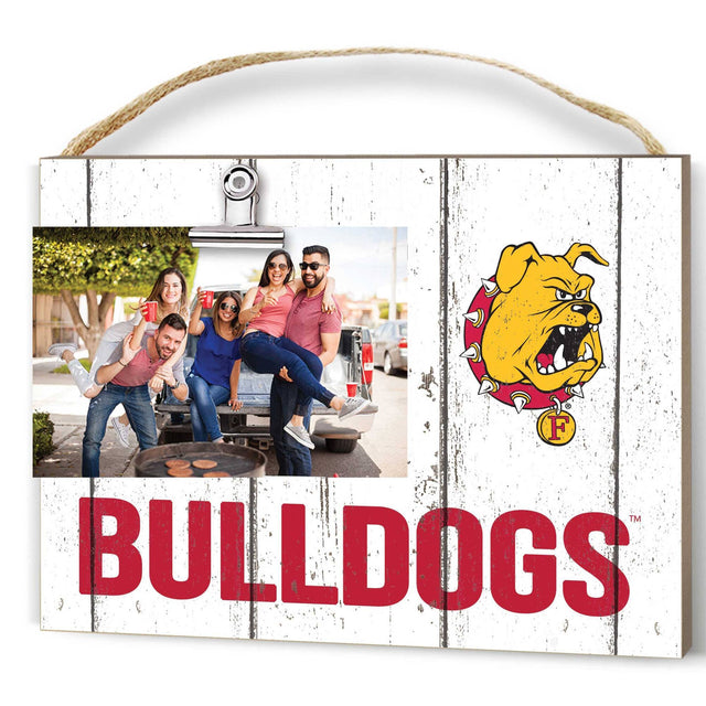 Front. Jardine - Ferris State Bulldogs 8" x 10" Weathered Clip It Frame - White.