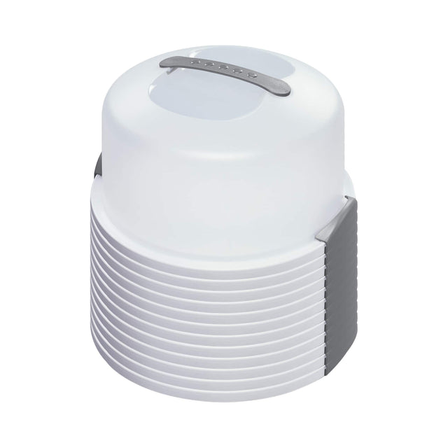 Front. Sterilite - Sterilite Portable Latching Cake Server Carrier Keeper w/ Handles (12 Pack) - White/Clear.