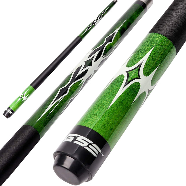 Front. GSE Games & Sports Expert - 58" 2-Piece Green Canadian Maple Hardwood Billiard Pool Cue Stick for Men/Women - 19oz - Green.