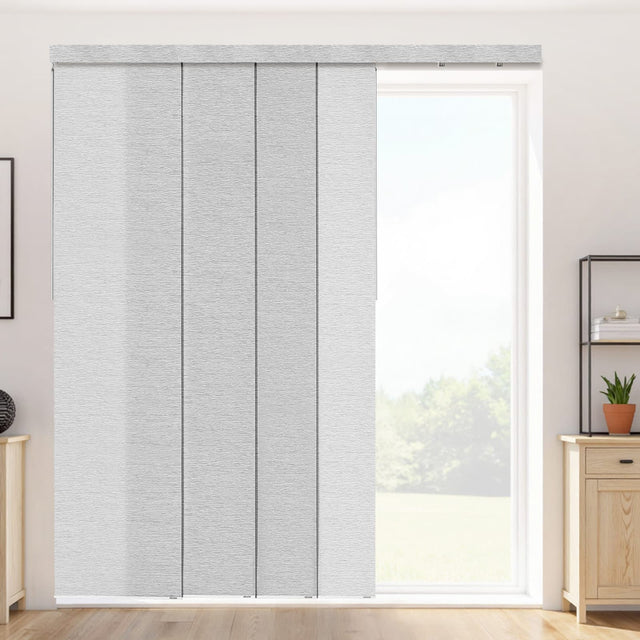 Front. VEVOR - Panel Track Blinds,Extendable Track from 45.8 in to 86 in W,Trimmable Panel Curtains Up to 96 in H,Vertical Panel Blinds - Gray.