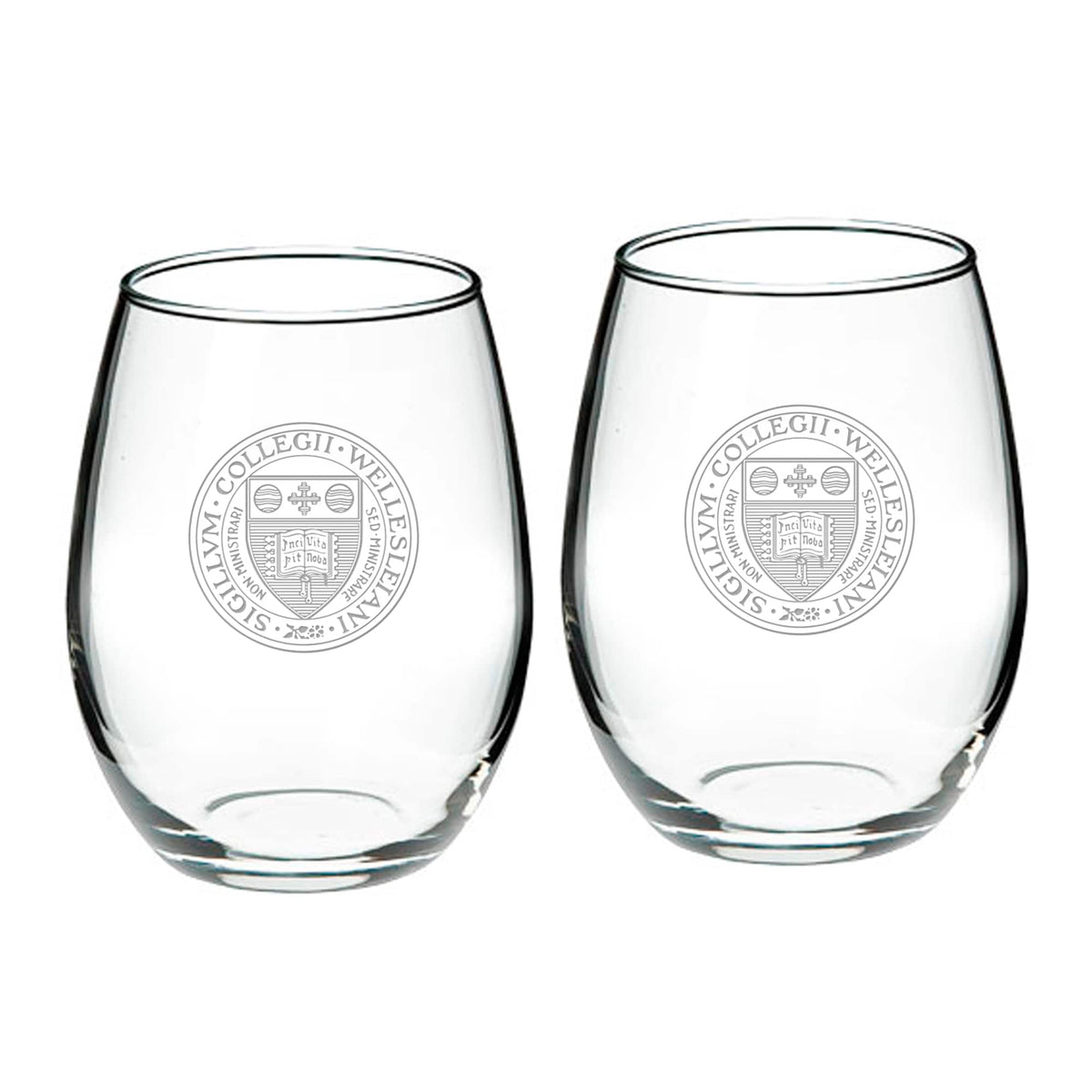Jardine - Wellesley Blue 21oz. 2-Piece Logo Stemless Wine Glass Set - Multicolor